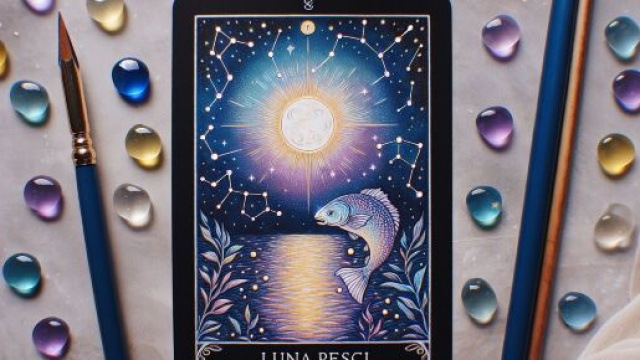 La carta dei tarocchi associata alla settimana è la Luna, che accompagna i Pesci nel loro cammino interiore. © Immagine creata con Dall-E