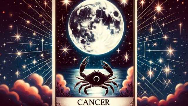 Arcano dei tarocchi Luna per il mese di maggio 2025 e segno Cancro. © Immagine creata con Dall-E