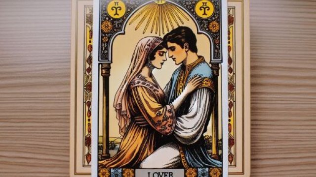 Illustrazione ispirata al tarocco degli Amanti. © Immagine creata con Dall-E