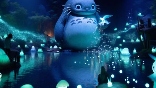 Immagine ispirata a Totoro per l'Aquario. © Immagine creata con DALL·E