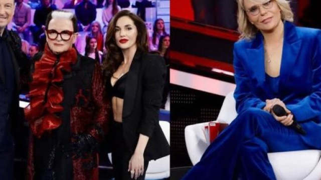 In foto Maria De Filippi, Amadeus, Malgioglio e D'Amario © Mediaset.