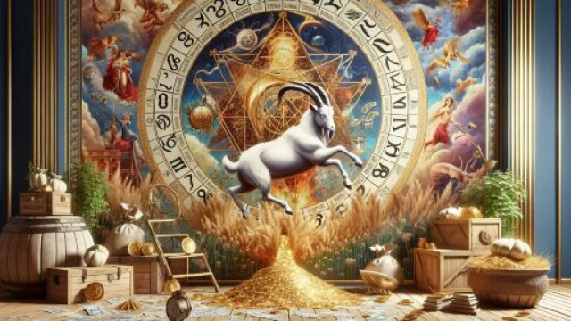 Capricorno e il denaro nella Smorfia napoletana, rappresentato dal numero 46. © Immagine creata con Dall-E