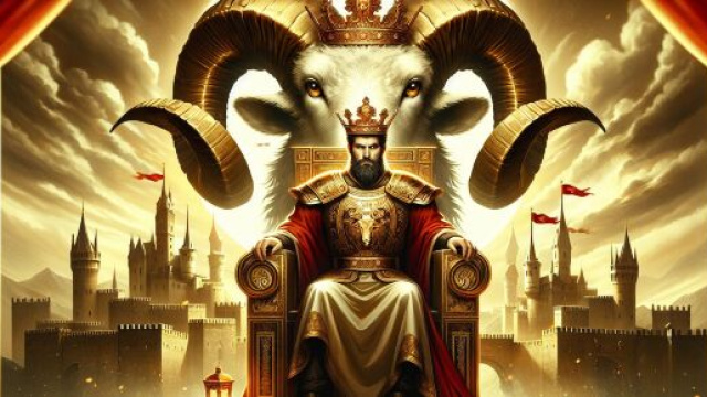 L'Imperatore e l'Ariete rappresentano forza e stabilità nell'oroscopo dei tarocchi di giovedì 1 maggio. © Immagine creata con Dall-E