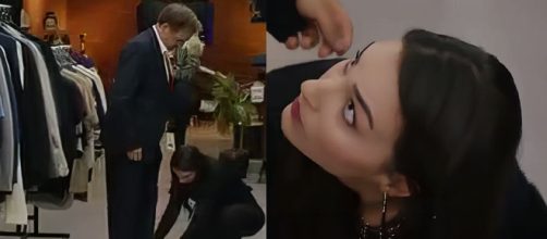 Un cliente moltesta Yeşim Denizeren (Asena Girişken) © Aldatmak (Tradimento) Mediaset