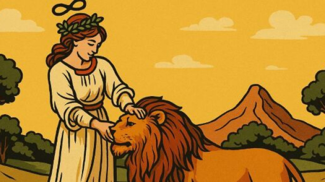 Illustrazione ispirata al tarocco de La Forza. © Immagine creata con Dall-E