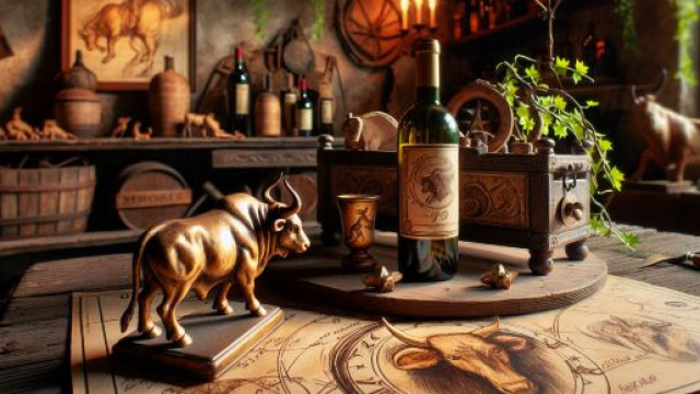Toro abbraccia il numero 45 della Smorfia Napoletana: la ricchezza del vino buono. © Immagine creata con Dall-E