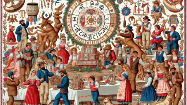 Immagine di una festa ispirata alla Smorfia napoletana con il simbolo del Capricorno. © Immagine creata con Dall-E