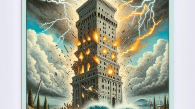 La Torre e Acquario: trasformazione attraverso il caos. © Immagine creata con Dall-E