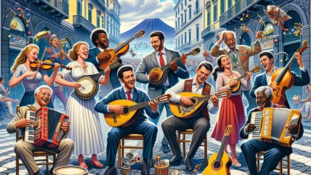 Pesci e la musica: numero 55 della Smorfia napoletana. © Immagine creata con Dall-E