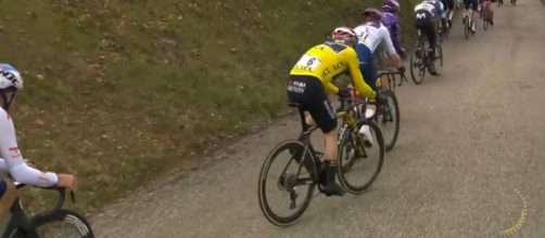 Jonas Vingegaard alla Parigi Nizza - © Screenshot Eurosport.