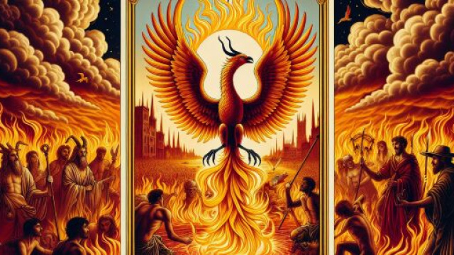 Capricorno illuminato dalla carta del Giudizio, simbolo di rinascita e rigenerazione. © Immagine creata con Dall-E