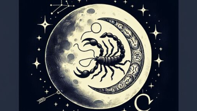 La carta dei tarocchi della Luna gioca un ruolo centrale nel definire il percorso spirituale dello Scorpione. © Immagine creata con Dall-E