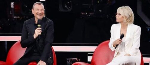 In foto Maria De Filippi e Amadeus © Mediaset