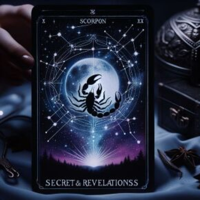 Carta dei tarocchi della Luna interpretata per lo Scorpione. © Immagine creata con Dall-E