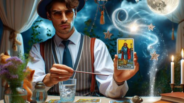 La carta del Mago per i nati sotto il segno dell'Acquario. © Immagine creata con Dall-E