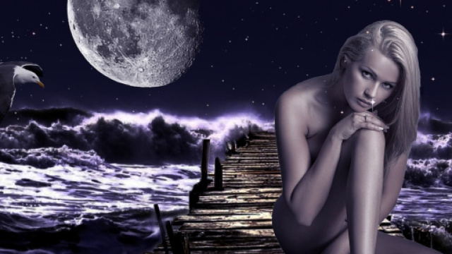 Luna, donna e paesaggio © Immagine Pixabay.