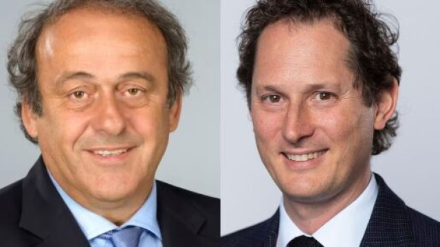 Michel Platini, ex calciatore. Foto © UEFA. John Elkann, CEO di Exor. Foto © Wikipedia