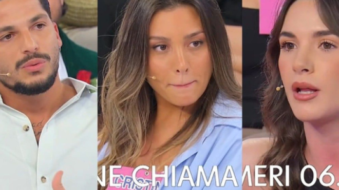 Gianmarco Steri, Cristina Ferrara e Nadia Di Diodato (©Uomini e Donne/Mediaset).