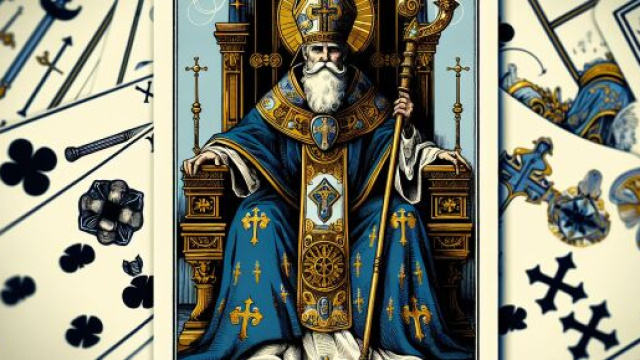 Vergine e la carta del Papa dei tarocchi. © Immagine creata con Dall-E