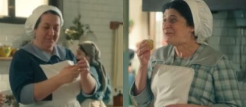 Simona e Candela con i regali della duchessa © La Promessa