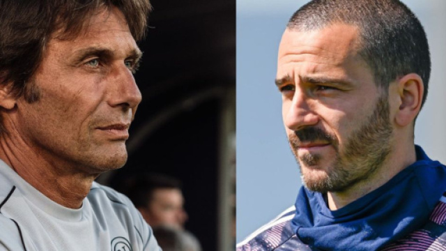 Antonio Conte, allenatore del Napoli. Foto © Napoli. Leonardo Bonucci, ex difensore. Foto © X/Bonucci