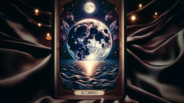 Carta della Luna dei tarocchi per lo Scorpione. © Immagine creata con Dall-E