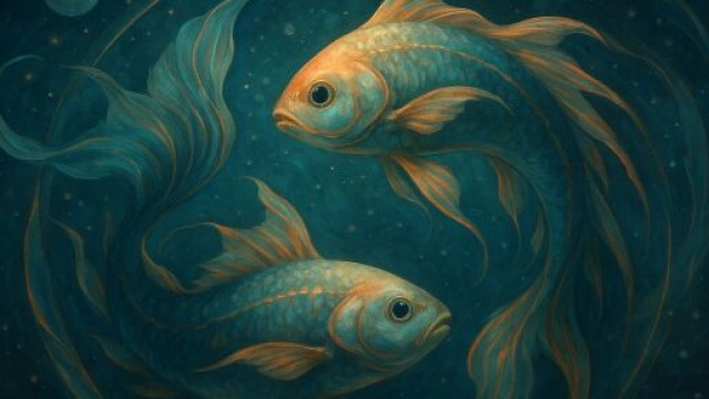 Illustrazione ispirata al segno zodiacale dei Pesci. © Immagine creata con Dall-E