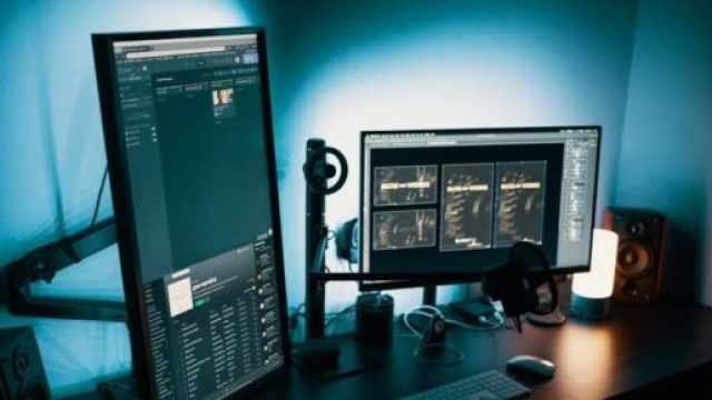 Una postazione con pc - Foto &copy; Pexels