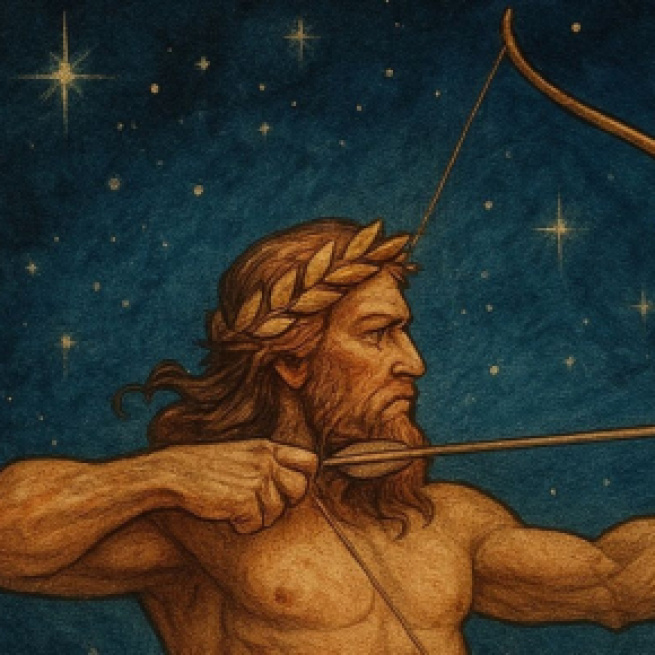 Immagine stilizzata del segno del Sagittario - Foto © Copilot
