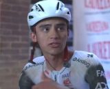 Isaac Del Toro all’arrivo a Siena – © Screenshot Eurosport.