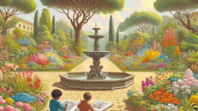 Il giardino della Smorfia napoletana per i Gemelli del 20 maggio 2025. © Immagine creata con Dall-E