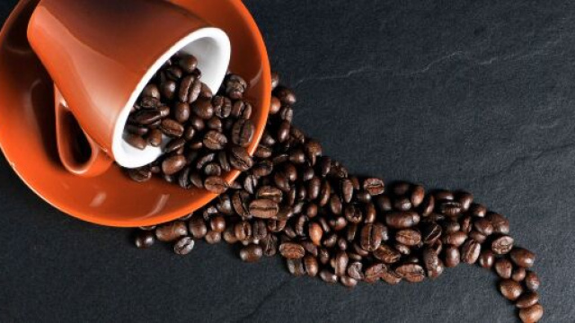 Chicchi di caffè in tazza © Immagine di Pixabay.