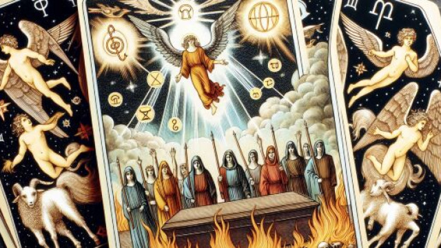 Illustrazione ispirata al Giudizio dei tarocchi. © Immagine creata con Dall-E