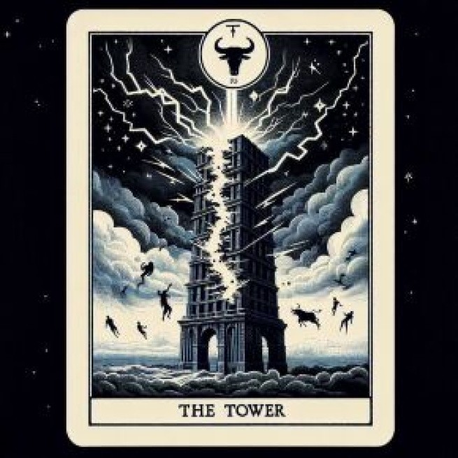 Toro esplora la simbologia della Torre nei tarocchi. © Immagine creata con Dall-E