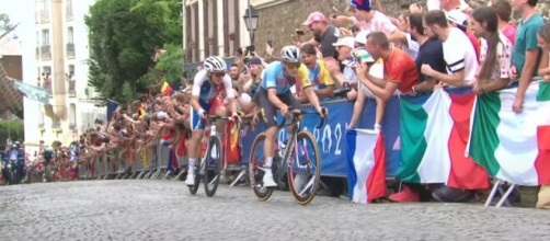 Evenepoel sulla salita di Montmartre che sarà affrontata al Tour de France - © Youtube Olympics
