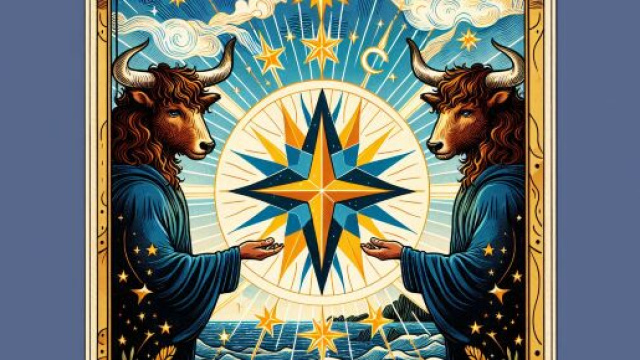 La carta dei tarocchi della Stella e il segno zodiacale del Toro. © Immagine creata con Dall-E