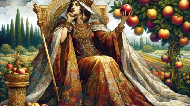 Carta dei tarocchi dell'Imperatrice per il segno zodiacale dei Pesci. © Immagine creata con Dall-E