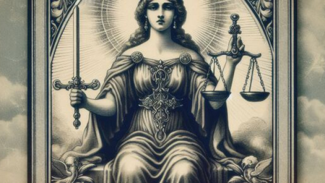 La Giustizia e la Bilancia in perfetta armonia. &copy; Immagine creata con Dall-E