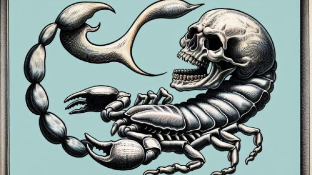 Immagine del segno zodiacale dello Scorpione con simbolismo del morto parlante della Smorfia Napoletana. © Immagine creata con Dall-E