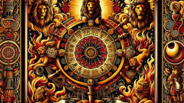 Leone e l'arcano della Ruota della fortuna. © Immagine creata con Dall-E