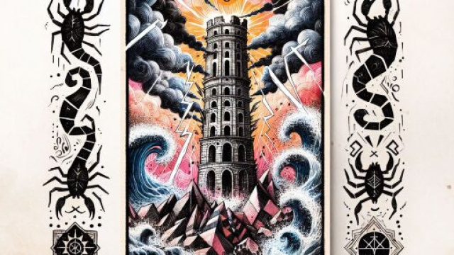 Tarocco della Torre interpretati per lo Scorpione dal 2 all'8 giugno 2025. &copy; Immagine creata con Dall-E