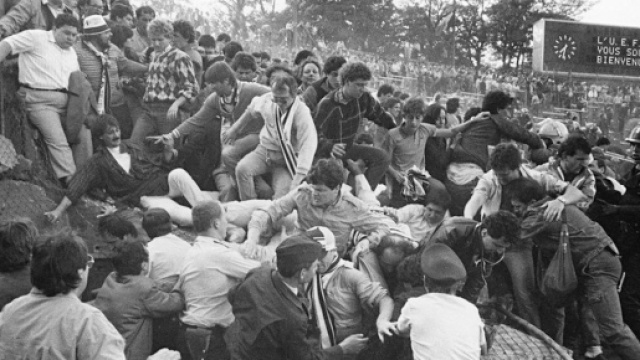 U'immagine della strage dello stadio Heysel del 1985. © Flick