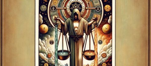 La carta dei tarocchi Temperanza ispira il Capricorno verso l'equilibrio. © Immagine creata con Dall-E