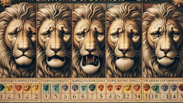 Illustrazione raffigurante il simbolismo del pianto per il Leone con il numero 65 della Smorfia napoletana. &copy; Immagine creata con DALL-E