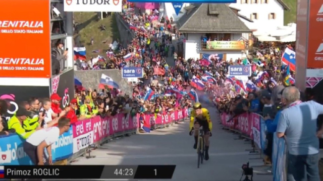 Primoz Roglic, uno dei favoriti del Giro d'italia - © Screenshot Eurosport