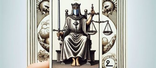 L'Arcano della Giustizia per il segno della Bilancia. © Immagine creata con Dall-E