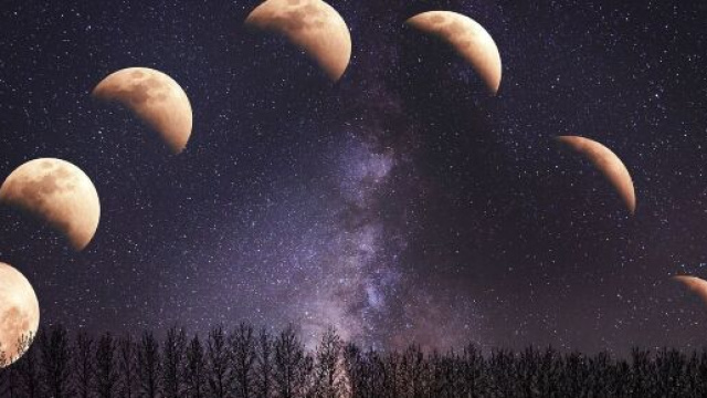 Fasi della Luna durante un intero ciclo lunare – © Pixabay.