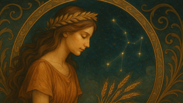 Illustrazione ispirata al segno zodiacale della Vergine. © Immagine creata con Dall-E