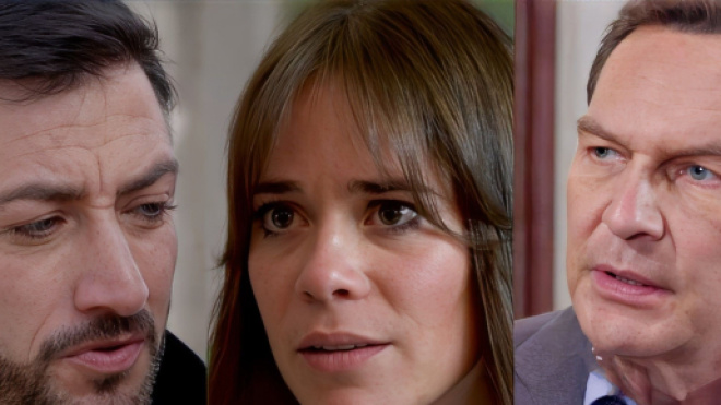 Gennaro Gagliotti, Chiara Petrone e Roberto Ferri - screenshot © Un posto al sole.