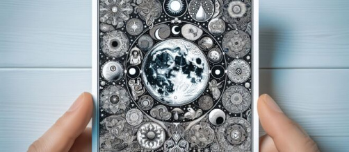 La Luna nei tarocchi per il segno del Cancro il 12 giugno 2025. © Immagine creata con Dall-E